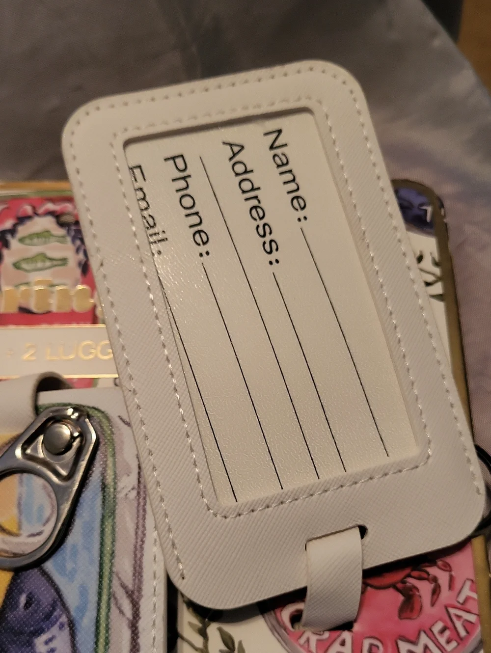 Albacore Tuna Zipper Pouch + Sardine Luggage Tags Set